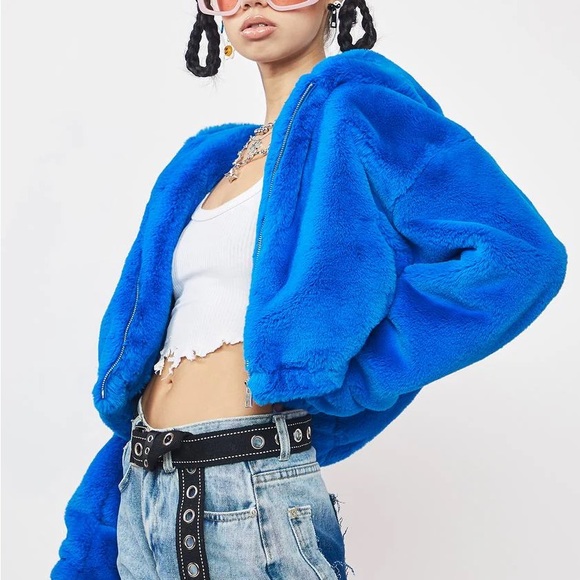 Love Tree Vibrant Blue Teddy Jacket - Picture 2 of 7